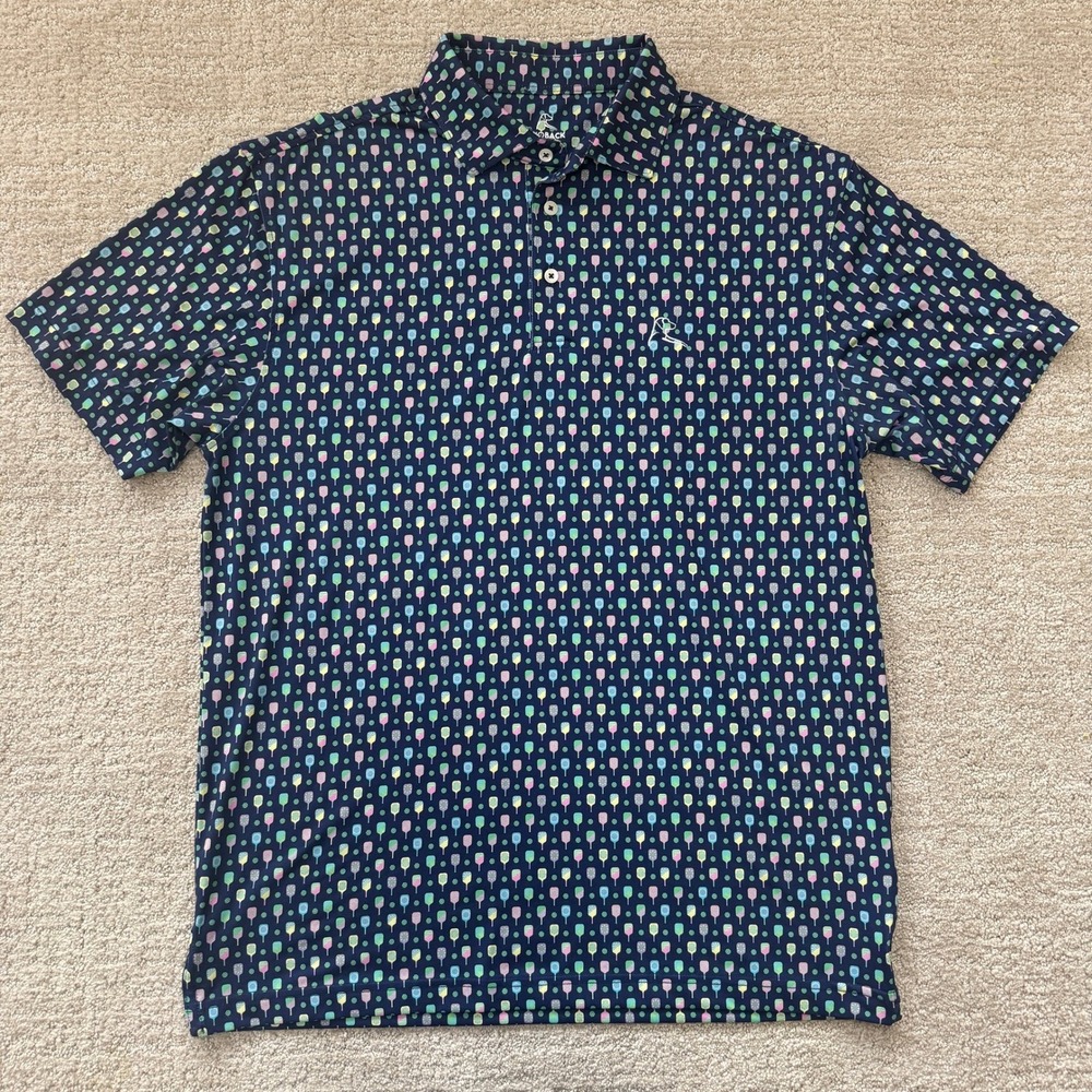 Rhoback The Pickleball Collection Performance Men's Polo Shirt Size Medium EUC - Picture 2 of 9